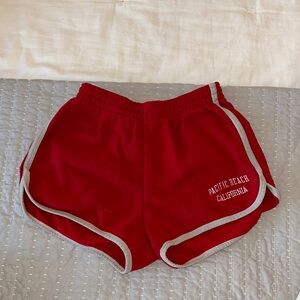 Brandy Melville Athletic Shorts Red and Gray